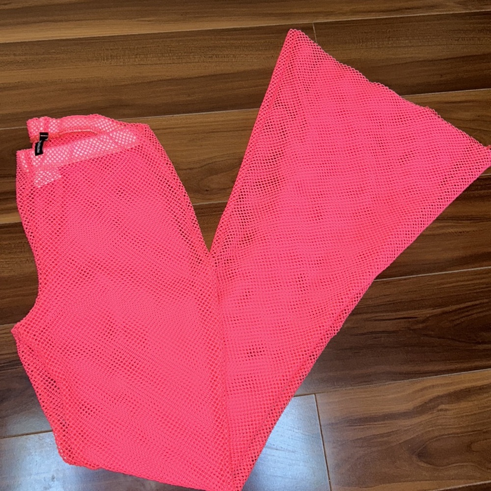Size 2 PLT pretty little thing Neon Fishnet neon pink rave pants